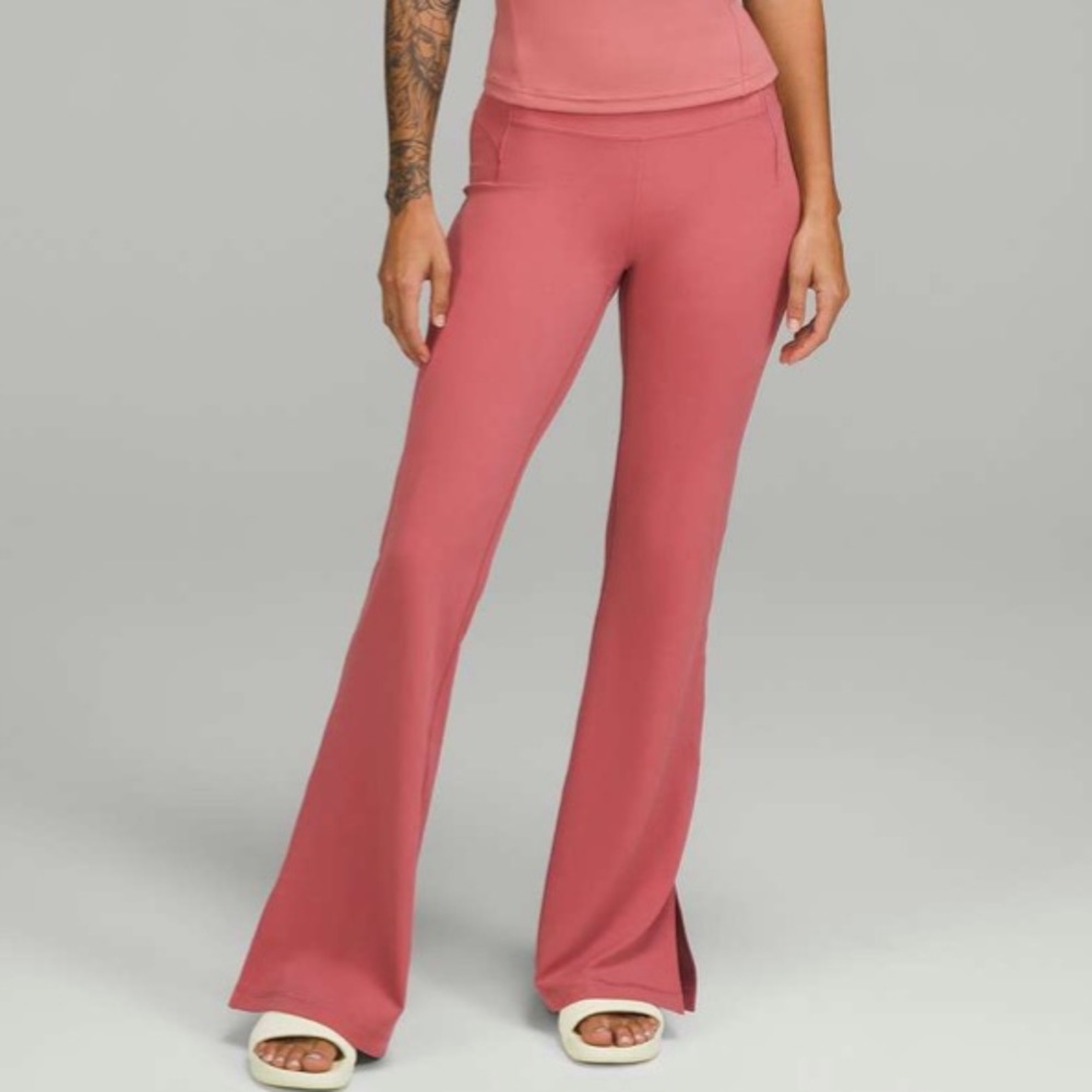 Lululemon Groove Super-High-Rise Split-Hem Flare Pant (Nulu) in Brier Rose